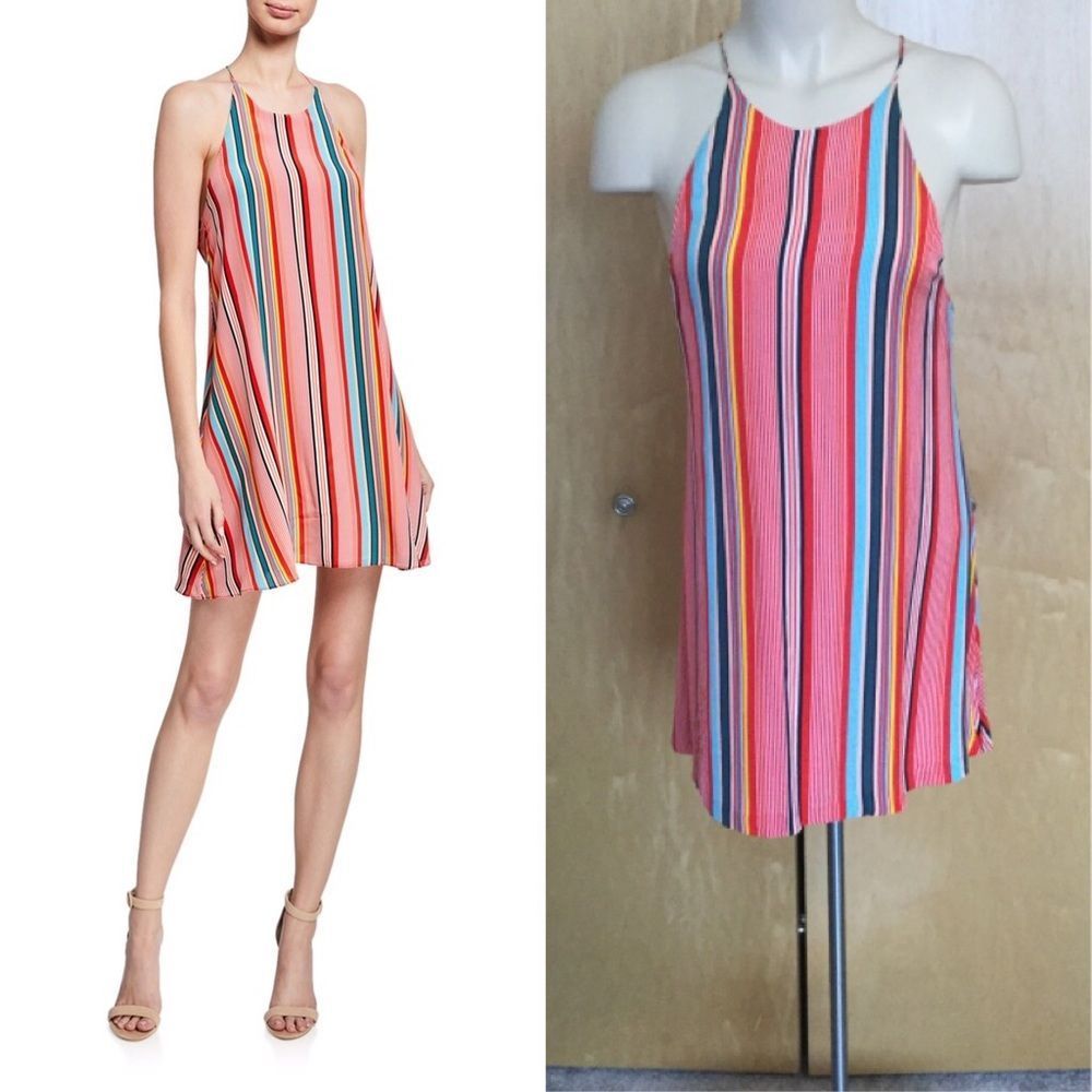 Alice + Olivia Kalia Striped Halter Tie-Back Dress - Picture 7 of 11